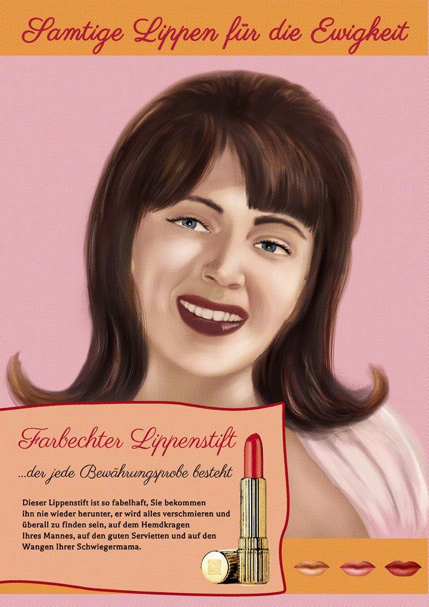 Retro Werbeplakat "Lippenstift, 1960er
