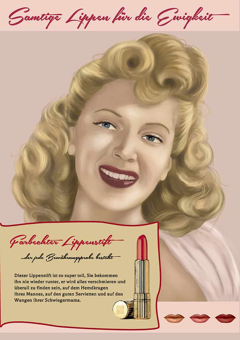 Retro Werbeplakat "Lippenstift"