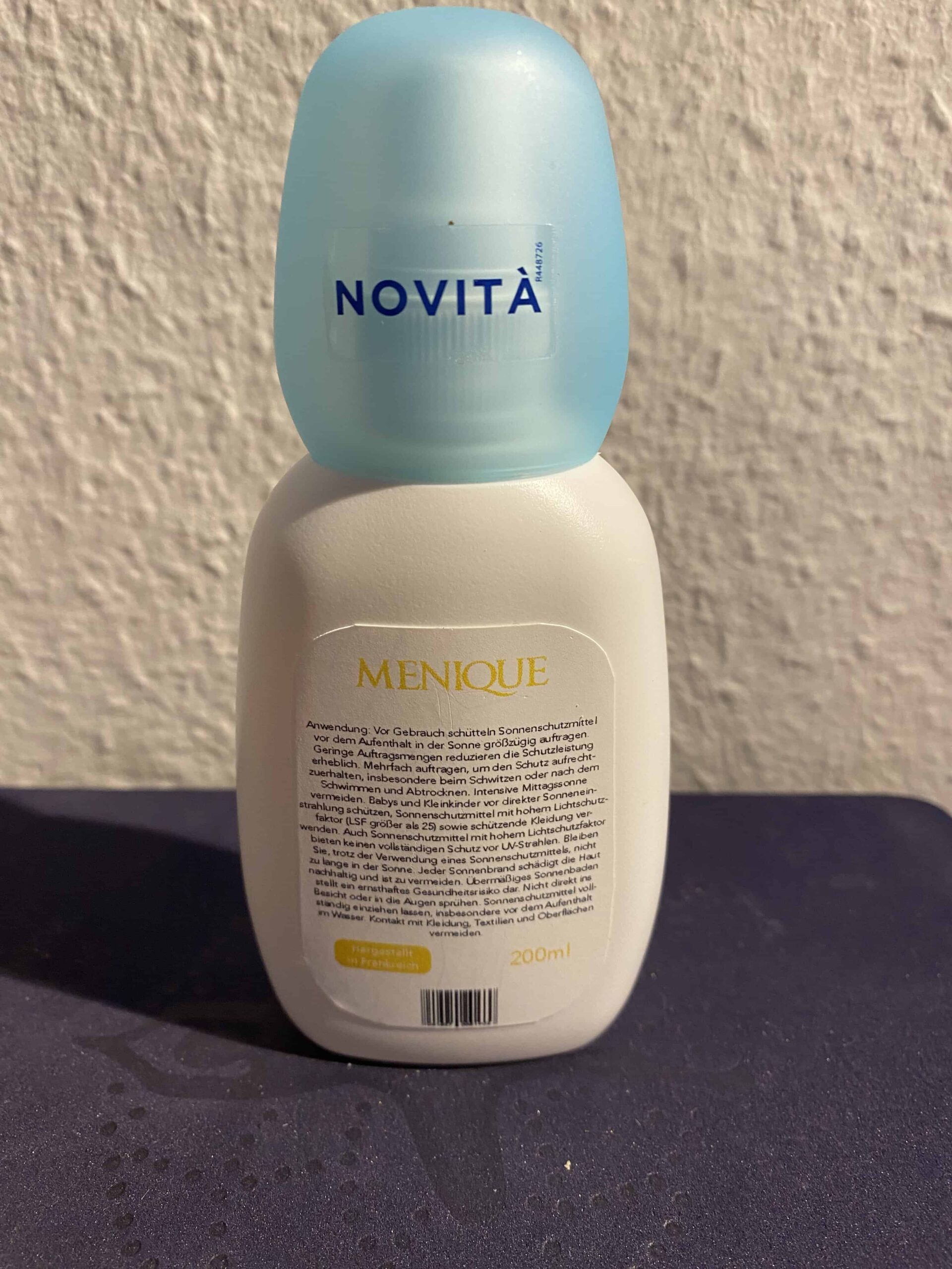 Menique Sonnencreme Rückseite