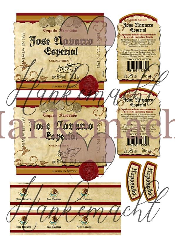 Tequila Jose Navarro, 0,7 Liter (Gold) – Bild 2