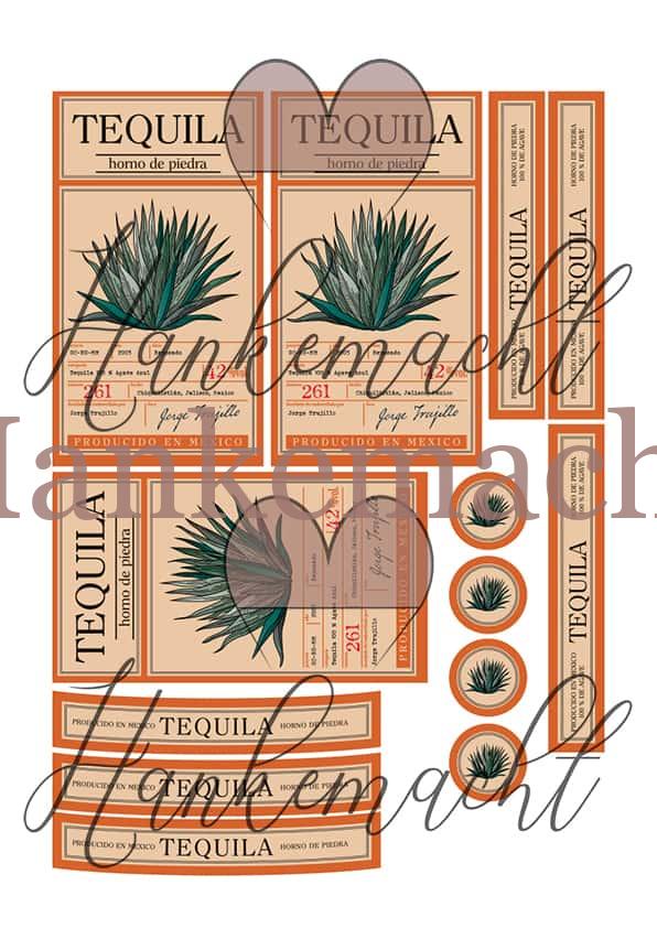 Tequila horno de piedra, 0,7 und 1 Liter (Beige/Orange) – Bild 2