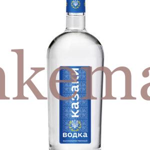 Wodka Borka 0,7 Liter, Etikett vorne 4,5 x 11 cm, Blau