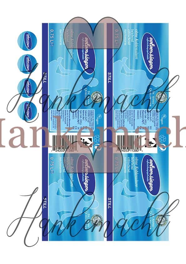 Volversinger Mineralwasser 0,75 Liter, Banderole, Blau – Bild 3