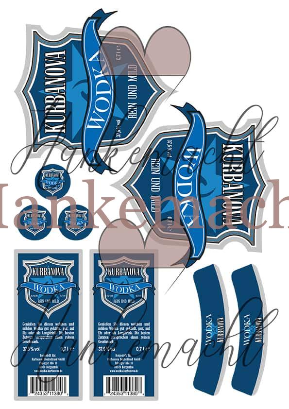 Wodka Kurbanova 0,7 Liter, Blau – Bild 2