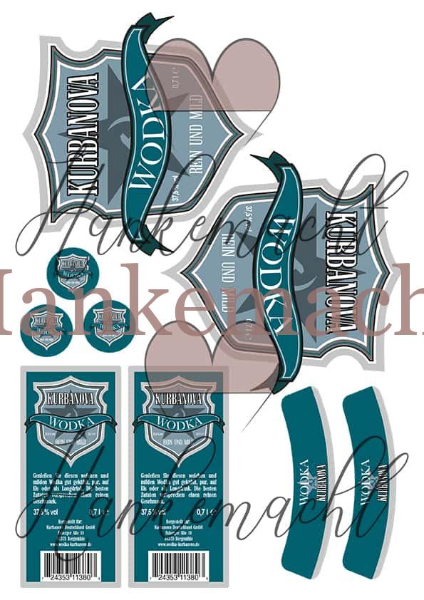 Wodka Kurbanova 0,7 Liter, Petrol – Bild 2